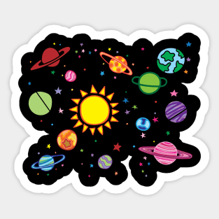 Colorful Space Illustration Sticker